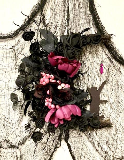 Moon-Shaped Black Handmade Wreath